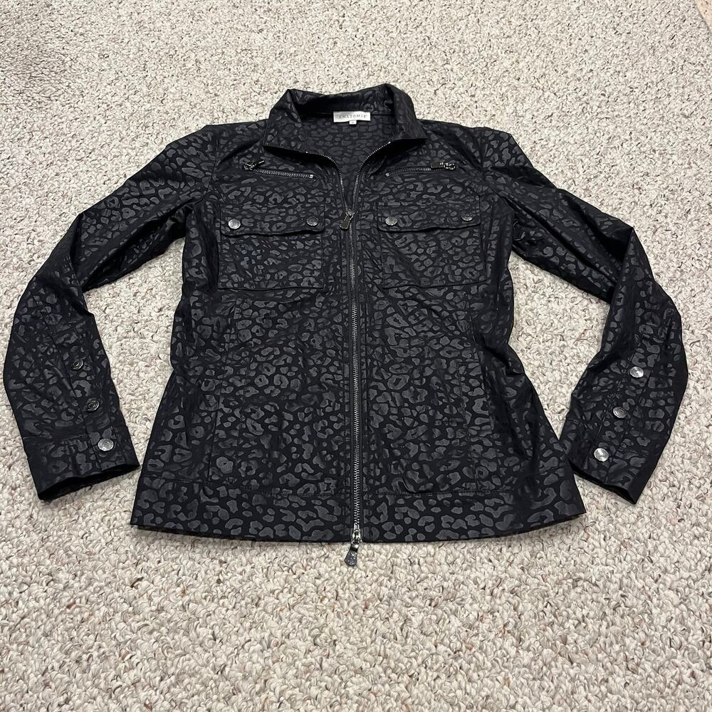 Anatomie Madeline Cheetah Embossed Jacket S Moto Goth Grunge Travel Lightweight